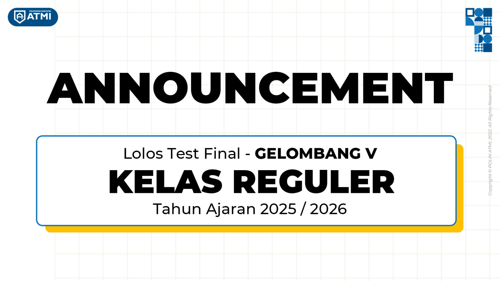 PENGUMUMAN WEBSITE GEL 5 REG